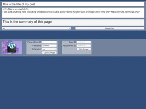WordPress for Unity Bridge: Postal Extension screenshot