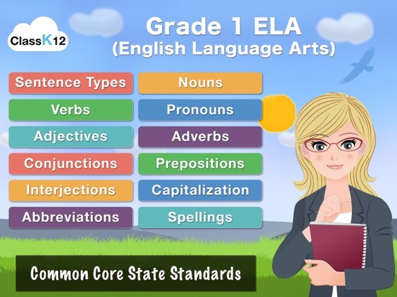 First Grade Grammar by ClassK12 - A fun way to learn English Language Arts [Lite] Image