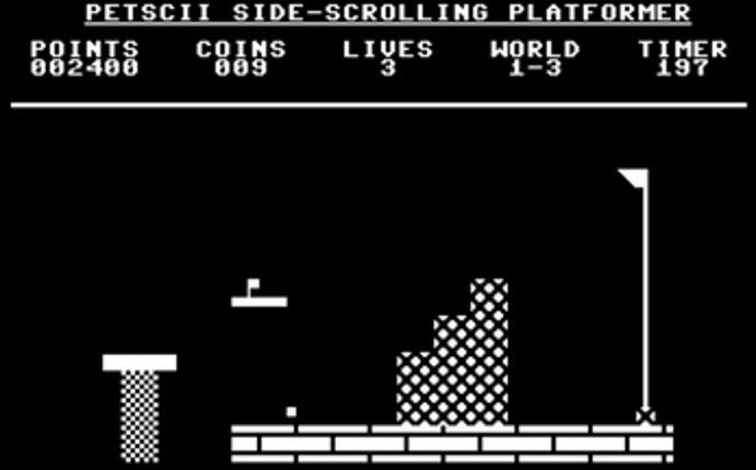 PETSCII Side-Scrolling Platformer X16 Image