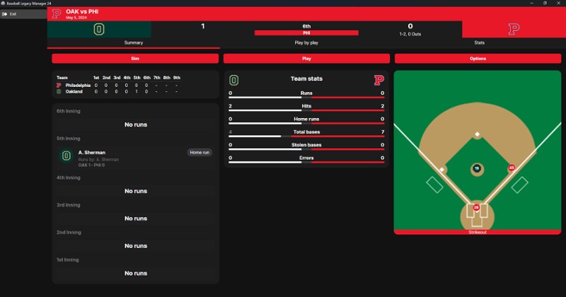 Baseball Legacy Manager 24 screenshot