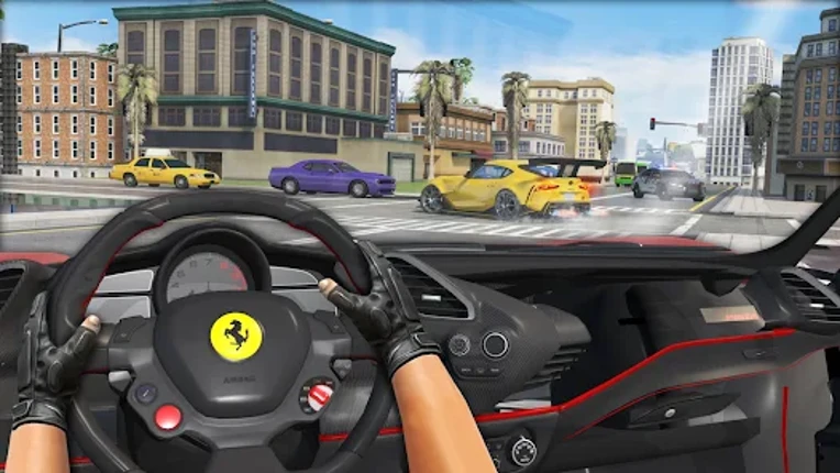 Street Racing Car Bike Driver Image