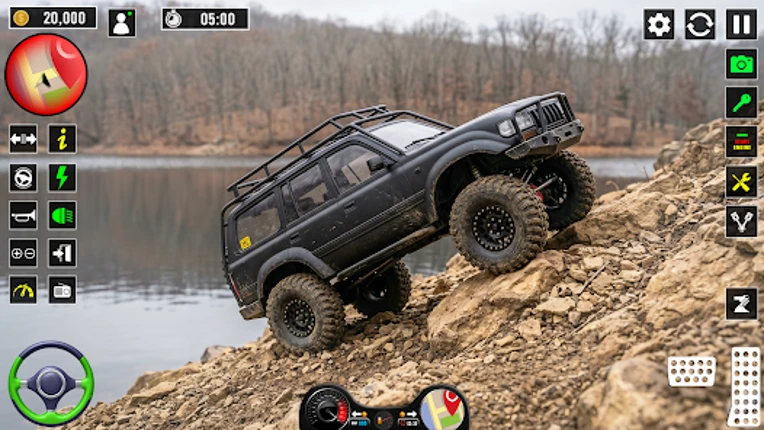 Uphill Mountain Jeep Driver 3D Image