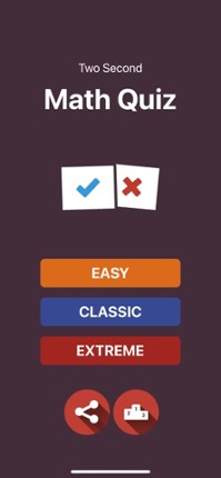 Two Second Math Quiz Image