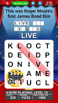 Word Search World Hollywood screenshot