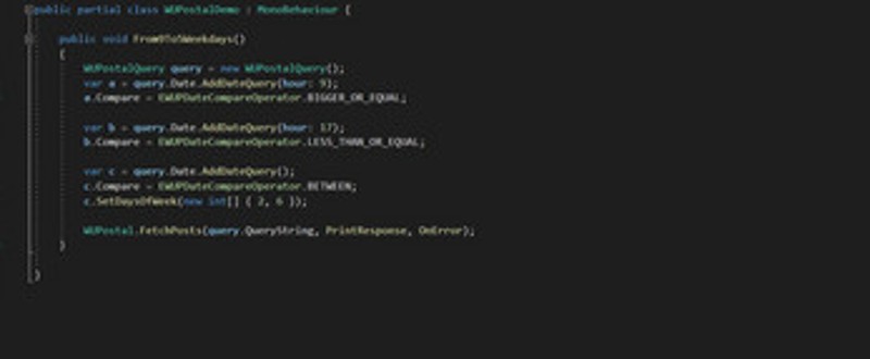 WordPress for Unity Bridge: Postal Extension Image