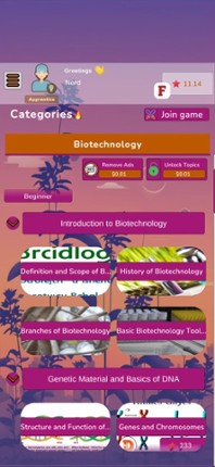 Biotechnology Knowledge Quiz screenshot