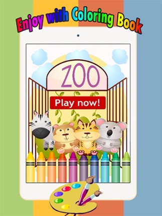 Zoo animals Coloring Book: Move finger to draw these coloring pages games free for children and toddler any age screenshot