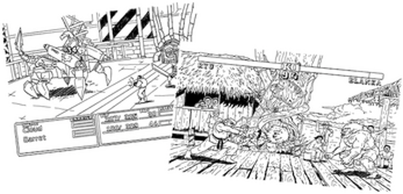 Back of the Box - 90s Video Game Coloring Book Image