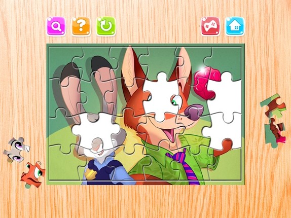 Cartoon Puzzle – Jigsaw Puzzles Box for Judy Hopps and Nick - Kids Toddler and Preschool Learning Games Image