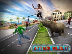 Crazy Rhino Attack 3D Image