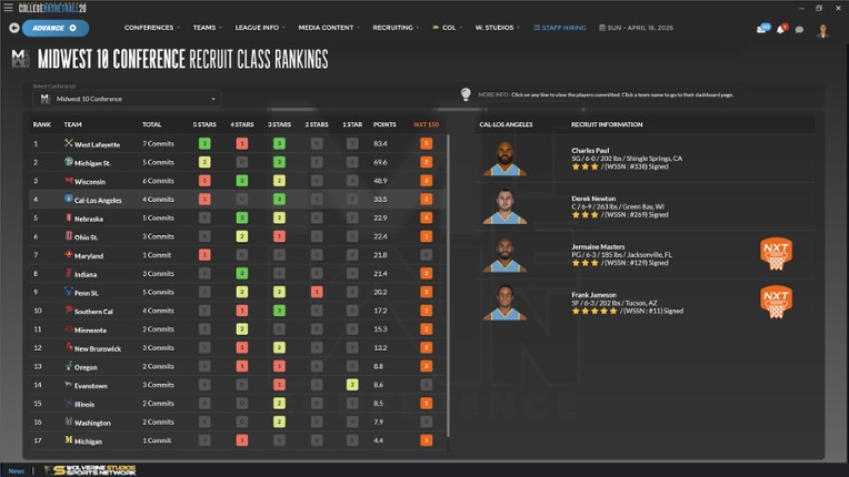 Draft Day Sports: College Basketball 2026 screenshot