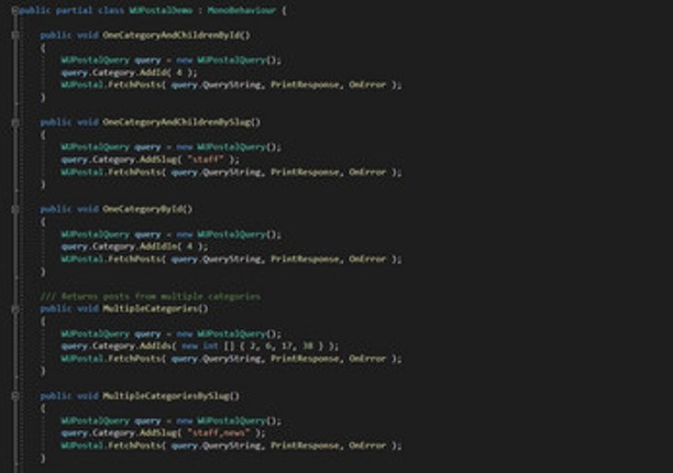 WordPress for Unity Bridge: Postal Extension Image
