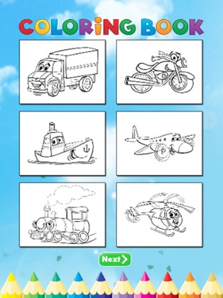 Car Art Coloring Book - Activities for Kids screenshot