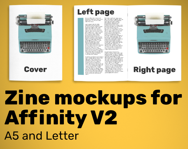 Games like Zine mockups for Affinity V2 - A5 and Letter