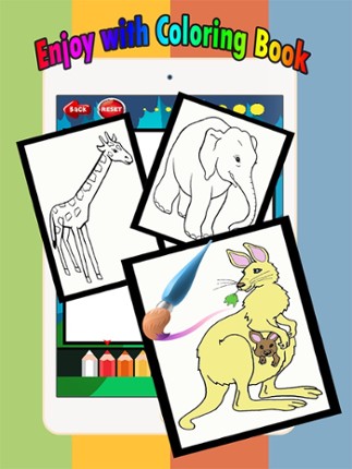 Zoo animals Coloring Book: Move finger to draw these coloring pages games free for children and toddler any age screenshot