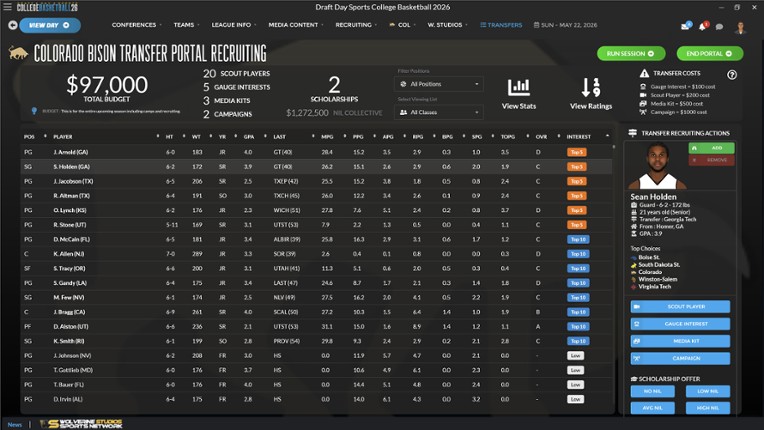 Draft Day Sports: College Basketball 2026 screenshot