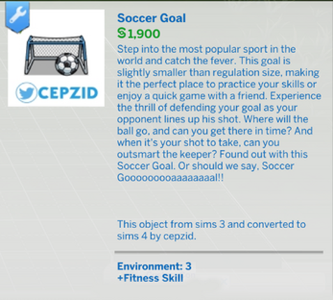 The Sims 4 Functional Soccer Goal Image
