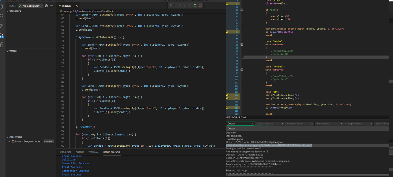 Games like GameMaker & Nodejs WebSocket Source Code