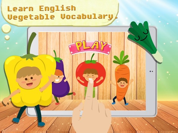 Vegetable Coloring &amp; Vocab - Fun finger painting screenshot