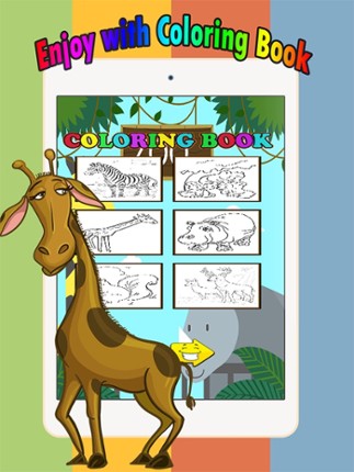 Zoo animals Coloring Book: Move finger to draw these coloring pages games free for children and toddler any age screenshot