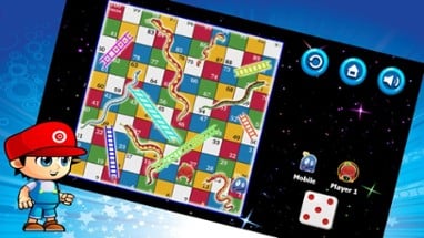 Free Glow Doodle Snakes And Ladders Board Game Image