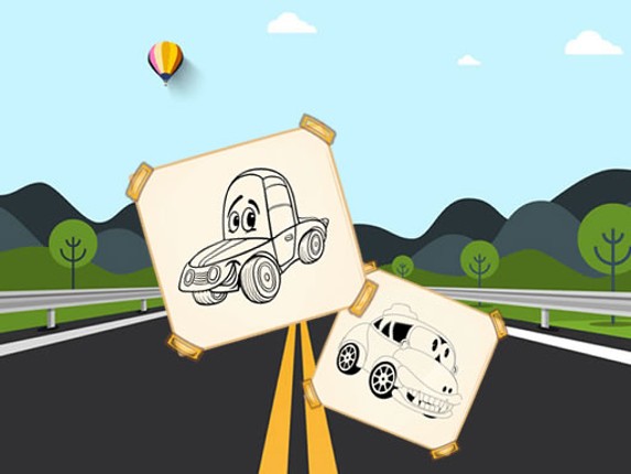 Funny Cars For Kids Coloring Image