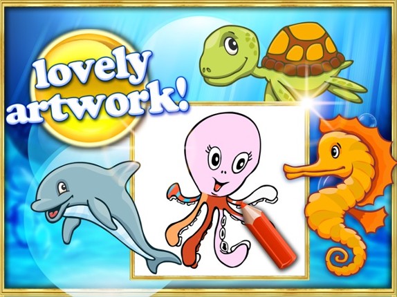 Coloring books for toddlers HD - Colorize ocean animals and fish Image