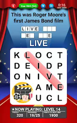 Word Search World Hollywood screenshot