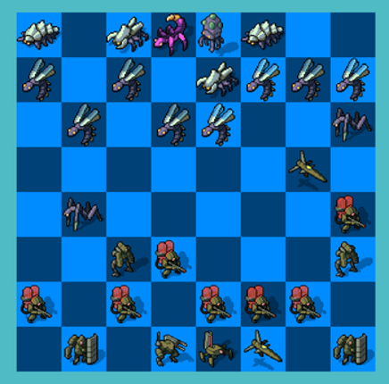 2 player chess with bugs and robots screenshot