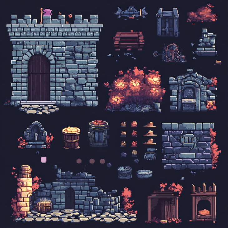 Games like MULTIPLE ASSETS PACK PIXEL ART SHEETS GAME