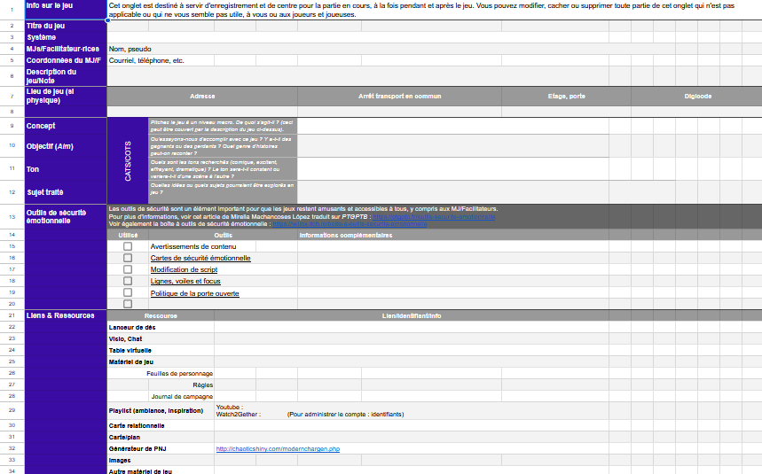 Games like Outil : Modèle de cadre de campagne et de suivi de séances de JDR
