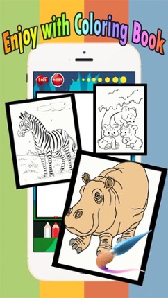 Zoo animals Coloring Book: Move finger to draw these coloring pages games free for children and toddler any age screenshot