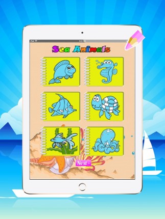 Cute Sea Animals Coloring Book:learn to paint and drawing easy Image