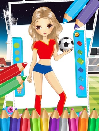 Pretty Girl Fashion Sport Coloring World - Paint And Draw Football For Kids Game screenshot
