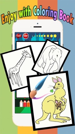 Zoo animals Coloring Book: Move finger to draw these coloring pages games free for children and toddler any age screenshot