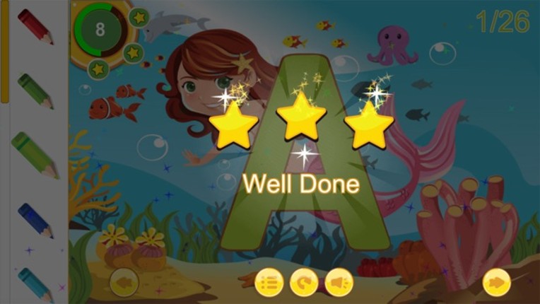 ABC Alphabet Tracing Mermaid Coloring for kids Image