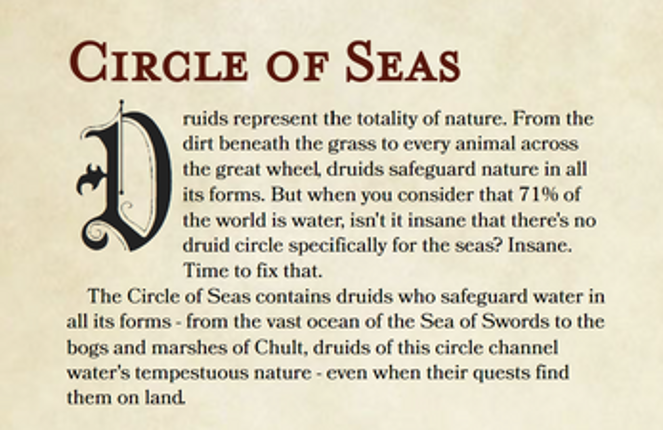 Druid Subclass - The Circle of Seas (D&D 5e) Image
