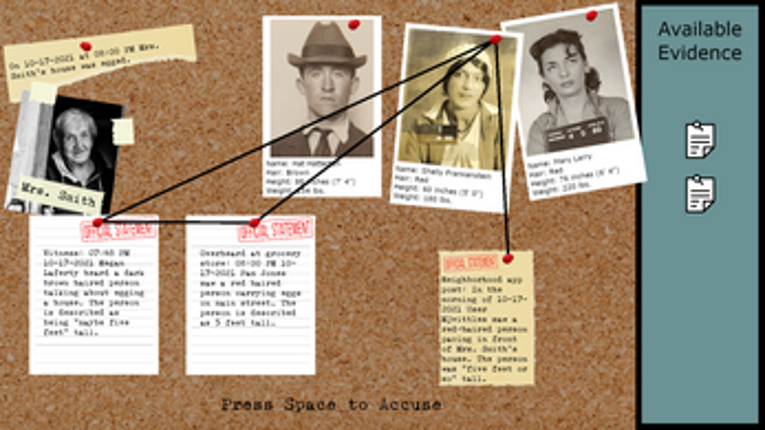 Suspect: a Game of Evidence and Assumptions Image