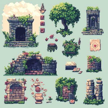 MULTIPLE ASSETS PACK PIXEL ART SHEETS GAME Image