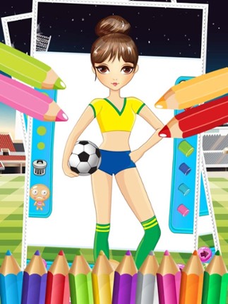 Pretty Girl Fashion Sport Coloring World - Paint And Draw Football For Kids Game screenshot