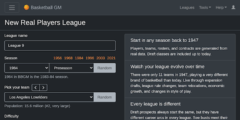 Basketball GM screenshot