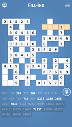 Fill-Ins · Word Fit Puzzles screenshot