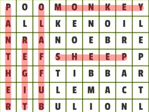 Animals Word Search Image