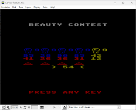 Beauty Contest (Atari 8 Bit, C64, Spectrum, Dragon, CoCo, CPC, MSX) by spotlessmind1975 Image