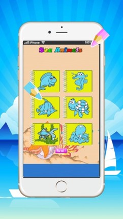 Cute Sea Animals Coloring Book:learn to paint and drawing easy Image