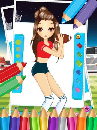 Pretty Girl Fashion Sport Coloring World - Paint And Draw Football For Kids Game screenshot