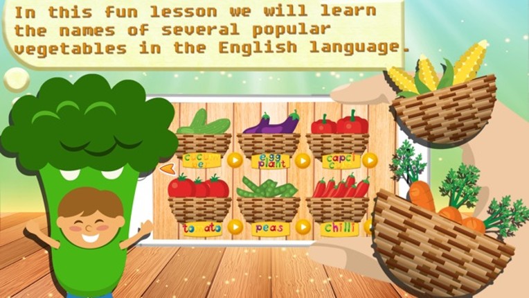 Vegetable Coloring &amp; Vocab - Fun finger painting screenshot