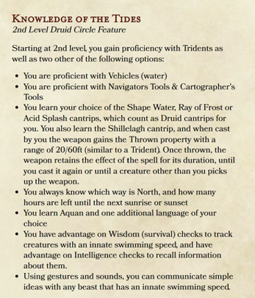 Druid Subclass - The Circle of Seas (D&D 5e) screenshot