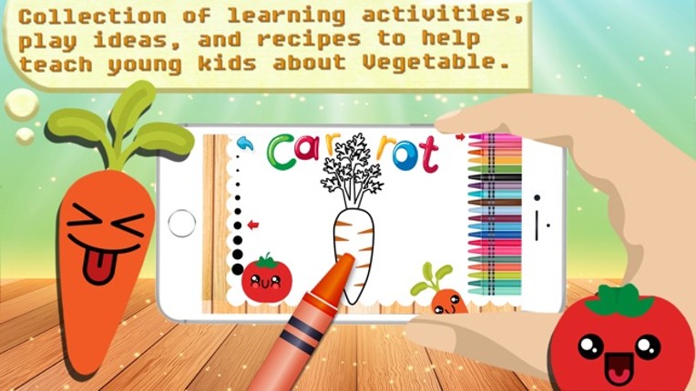 Vegetable Coloring &amp; Vocab - Fun finger painting Image