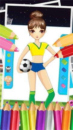 Pretty Girl Fashion Sport Coloring World - Paint And Draw Football For Kids Game screenshot